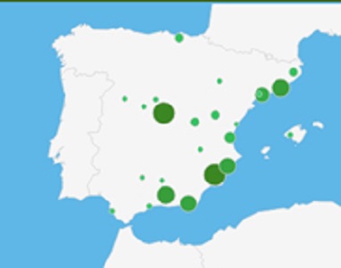 Mapa de España con las ciudades dónde me he tomado algo...
