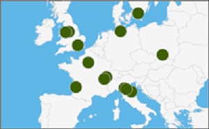 Mapa de Europa con las ciudades dónde me he tomado algo...