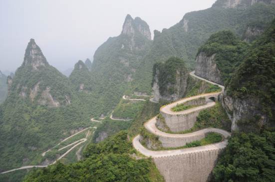 Carretera de la Montaña de Tianmen, Hunan, China