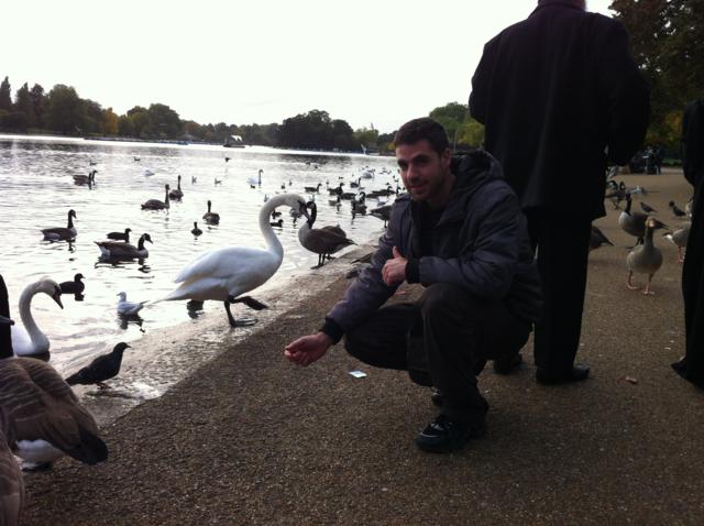 Peter en el lago de Hyde Park
